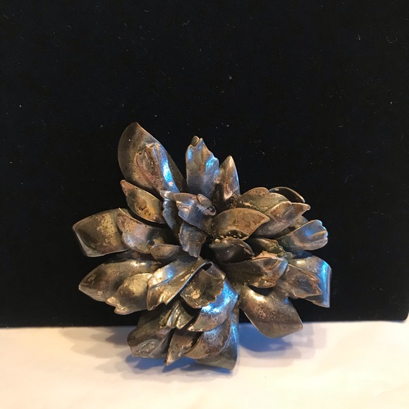 BRUTALIST LARGE METAL FLOWER VINTAGE LATE 1940s - Picture 6 of 10